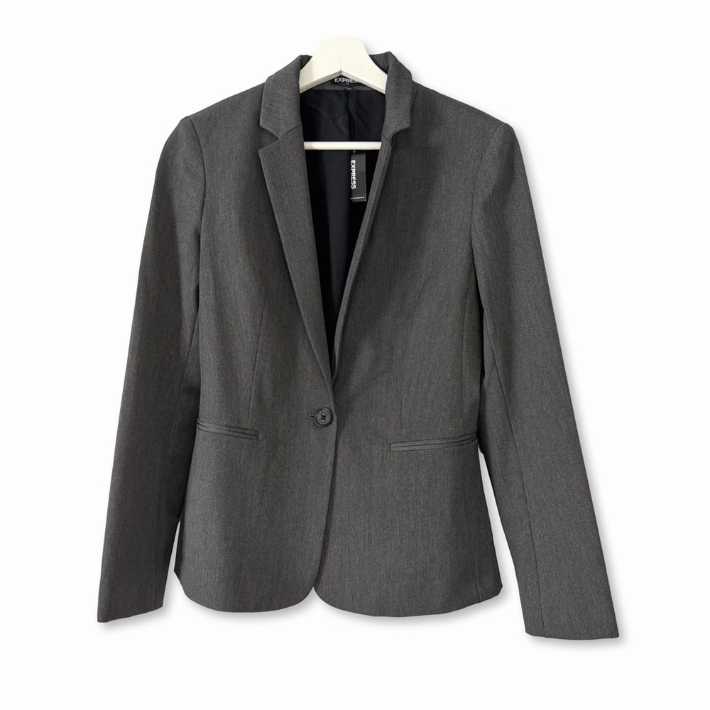 Express Gray One Button Blazer Women's Size 6